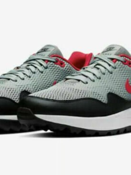 Nike Air Max 1 G Men\'s Golf Shoes/Cleats CI7576 002 Particle Grey Red SIZE 11.5 main image 12